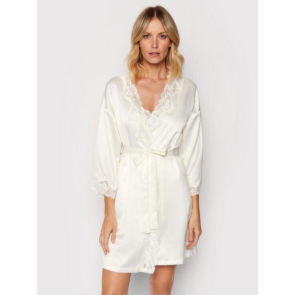 Lauren Ralph Lauren Ivory Satin Wrap Robe  size M retail $80